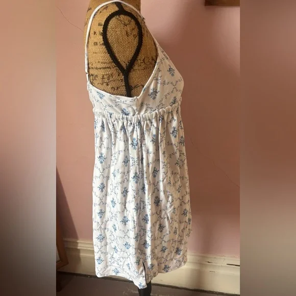 Hill House Blue and White Mini Dress with Floral Print - Picture 4 of 7